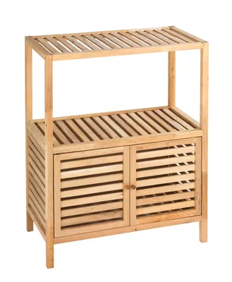 Produktbild von WENKO Regal Holz mit 2 Türen NORWAY Regalsystem Stand Badregal Ebenen WC Flur