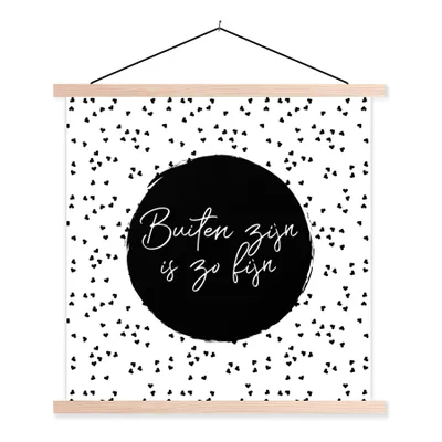 Produktbild von MuchoWow® Textilposter Draußen sein ist so schön - Text - Garten - Zitate 120x120 cm mit holzfarbenen Rahmen - Textil-Poster