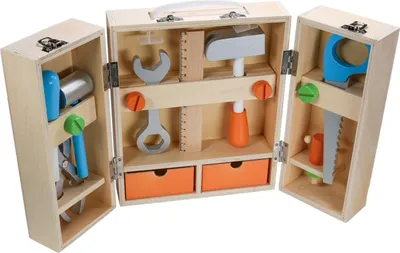 Produktbild von SpielMaus Kinder Werkzeugkoffer, Werkzeuge, Zubehör ab 3 Jahren
