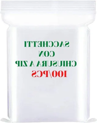 Obrázok produktu pre Priehľadné plastové vrecko – vrecko na potraviny so zapínaním – na skladovanie potravín – vzduchotesné uzatváranie – 8 x 12 cm – priehľadné