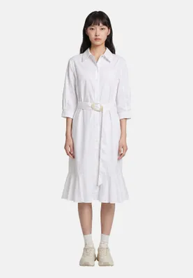 Produktbild von Baumwollkleid Damen 100% Baumwolle mit Knöpfen Dunkelblau Dark Blue UNICA lu Scuro