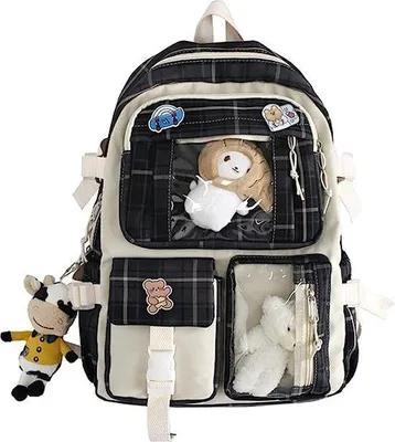 Productafbeelding van Famanu Kawaii rugzak met schattige accessoires - ontwerp met een beertje