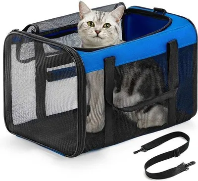 Productafbeelding van Kattentransporttas voor Honden en Katten - Vliegtuiggoedgekeurd en Opvouwbaar