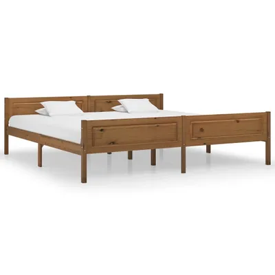 Immagine prodotto di Letto in legno massiccio di pino marrone miele 200x200 cm