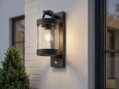 Produktbild von LED Außenwandleuchte mit Bewegungsmelder, Balkon Laterne für draußen, Anthrazit