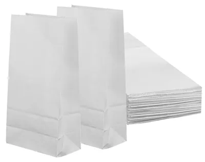 Weiße Kraftpapier-Tüten, 200 Stück, 9 x 5,5 x 18 cm