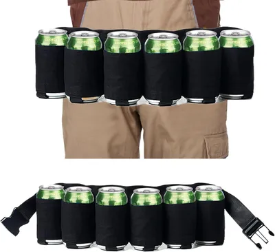 Produktbild von Tragbarer Bierriem für 6 Dosen, verstellbarer Verschluss, Dosenhalter für unterwegs