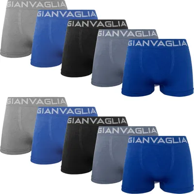 Produktbild von 10 er Pack Boxershorts Herren Microfaser uni Seamless Unterhose M/L 9926