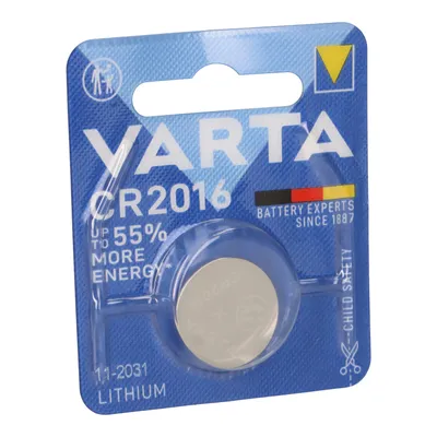 Obrázok produktu pre Varta -CR2016, Batéria na jedno použitie, CR2016, Lítium, 3 V, 1 kusov, Kovová