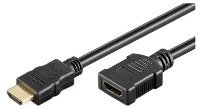 Produktbild von High Speed HDMI Verlängerungskabel mit Ethernet schwarz - Länge: 2,00 m