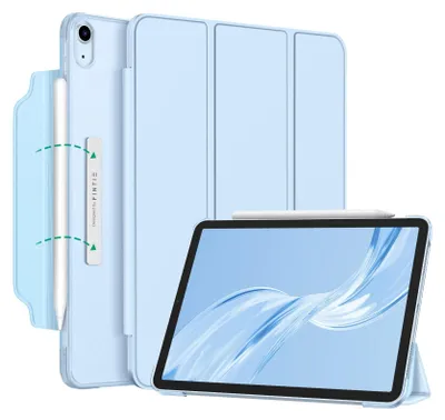 Produktbild von Fintie Hülle für iPad Air 11 Zoll (M4/M3/M2, 2026/2025/2024), iPad Air 5/4 Gen Case (10,9 Zoll, 2022/2020) - [Magnetverschluss] Leichte Standhülle mit Durchscheinend Mattierter Rückseite, Himmelblau