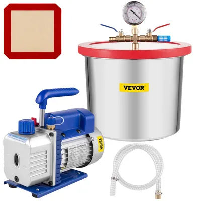Immagine prodotto di VEVOR Pompa per vuoto da 2 galloni Camera per vuoto Pompa per vuoto 4CFM 1/3HP Pompa per vuoto