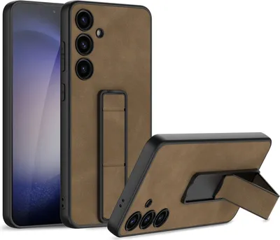 Produktbild von Für Samsung Galaxy S24 Plus GKK Skin Feel Frosted mit Halterung Schutzhülle Cover Handy Tasche Hülle Braun