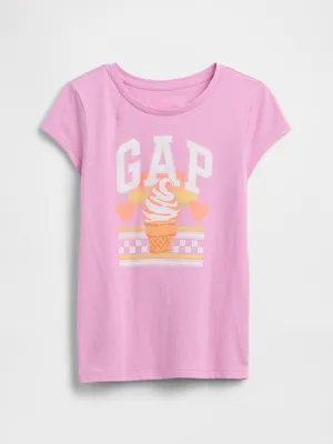 Produktbild von GAP Kinder T-Shirt, Rundhalsausschnitt, kurze Ärmel, Logo-Aufdruck, Größe L