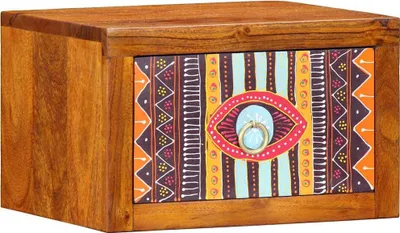 Image de vidaXL Table de chevet à tiroirs, marron, 35 x 30 x 22 cm