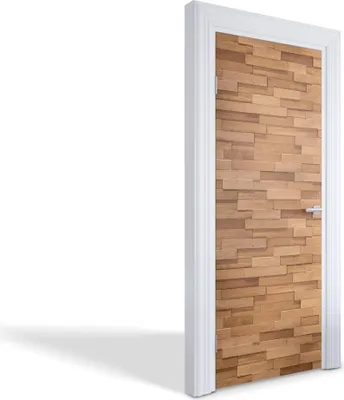Produktbild von Selbstklebende Türfolien Kreativ Türtapeten Wandsticker - Holzmosaik - 75 x 205 cm