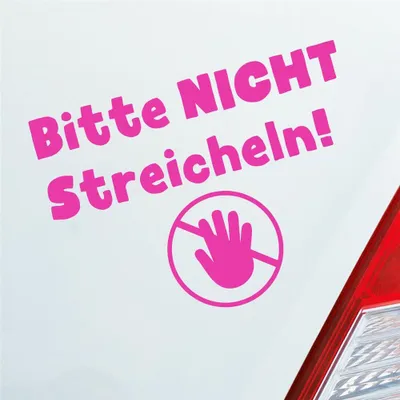 Produktbild von Auto Aufkleber Bitte Nicht streicheln! Do not Touch 13x10 cm Pink Sticker Heckscheibenaufkleber