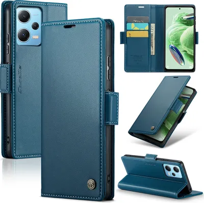 Produktbild von Xiaomi Poco X5 Hülle, Leder Brieftasche Kartenfach Schutzhülle mit Standfunktion für Xiaomi Poco X5 / Redmi Note 12 5G Blau