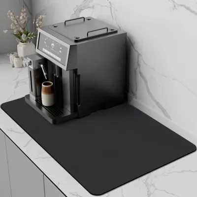 Abtropfmatte für Kaffeemaschine, 40x50 cm, schwarz, saugfähig