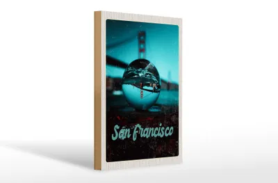 Produktbild von Holzschild Reise 20x30cm San Francisco Brücke Meer Kurgel