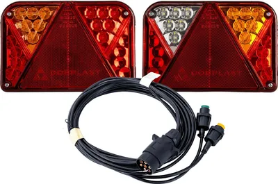 Produktbild von DOBPLAST Beleuchtungsset Anhänger mit DPT35 LED Rückleuchten, MANTES Kabelbaum 4 m 7-polig, 12 V LED, für Anhänger für Anhänger und Nutzfahrzeuge