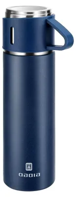 Produktbild von Edelstahl-Thermosflasche, vakuumisoliert, ca. 500 ml, Blau