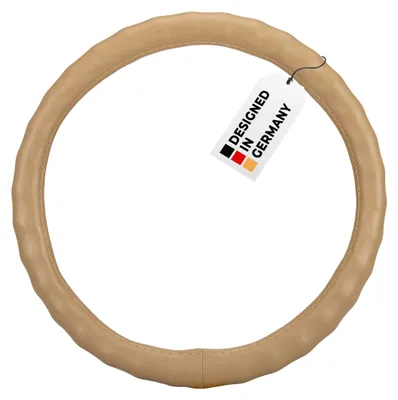 Obrázok produktu pre HEYNER® obal na volant auta 37–39 cm – mäkký, protišmykový, béžový, jemne perforovaný, bez zápachu, protišmykový