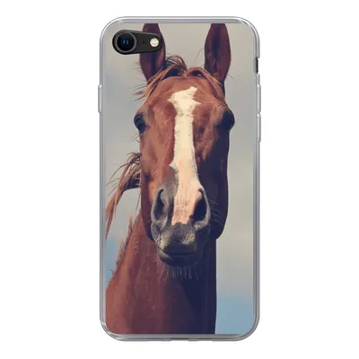 Produktbild von MuchoWow® Handyhülle Schutzhülle Hülle für iPhone 8 Pferd - Luft - Blau Silikon Softcase Handy Hülle - Schutzhaube