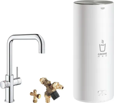 Produktbild von Grohe Red Kochendwasserhahn mit U-Auslauf und Kombikessel Chrom