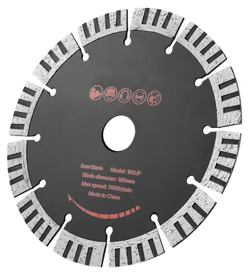 Obrázok produktu pre Sada 5 diamantových rezných kotúčov SucceBuy, priemer 160 mm, s otvorom 22,2 mm a výškou segmentu 15 mm, vhodné do 7000 otáčok za minútu, ideálne na suché aj mokré rezanie betónu, muriva a kameňa
