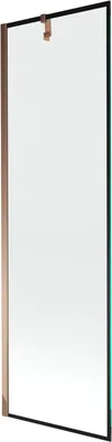 Obrázek produktu pro Mexen Next vanová zástěna 1 křídlo 60 x 150 cm, Černý vzor, Zlatorůžová - 895-060-000-00-70-60