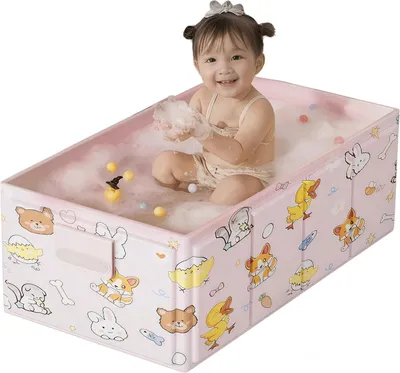 Obrázok produktu pre Skladacia detská vanička, 80 x 40 x 22 cm, ružová, na cestovanie