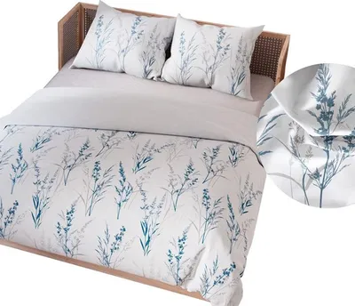 Obrázok produktu pre Posteľná bielizeň, bavlnený satén 160x200 Sela Blue Flowers