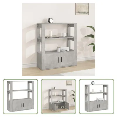 Produktbild von The Living Store Sideboard Betongrau 80x30x90 cm Holzwerkstoff