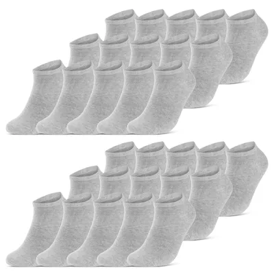 Produktbild von 10 I 20 I 30 Paar Sneaker Socken Damen & Herren Schwarz & Weiß Baumwolle 10800 - 30 Paar Grau 39-42