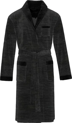 Produktbild von Vossen Herrenbademantel Alberto Farbe black Größe 48-50