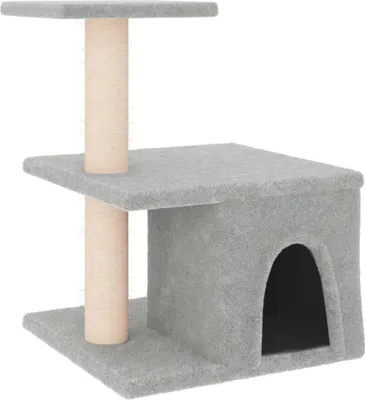 Image de vidaXL Arbre à chat avec colonnes à griffer en sisal gris clair 48 cm