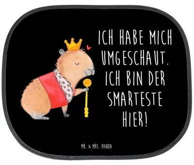 Produktbild von Mr. & Mrs. Panda auto hitzeschutz Capybara König - Schwarz - Geschenk, Lustige Sprüche, Sonnenblende, Sonnenschutz, für, Seitenscheibe