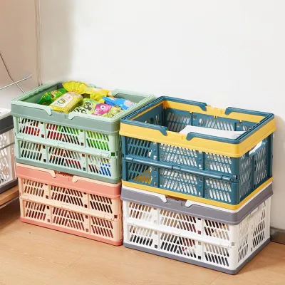 Image de Boîte de rangement pliable, en plastique, dimensions 30 x 20 x 15,5 cm, idéale pour la cuisine et la salle de bain