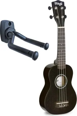 Immagine prodotto di Ukulele soprano Stagg US-NIGHT con borsa e supporto a muro