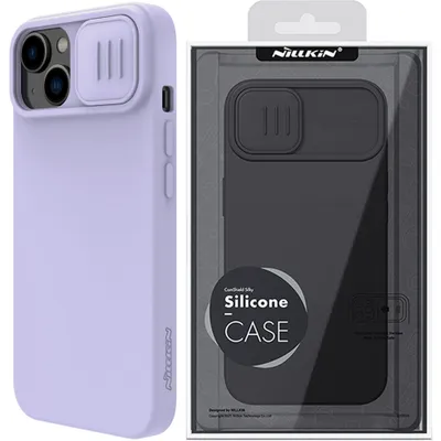 Produktbild von Nillkin CamShield Silky Silicone Case iPhone 14 Plus Hülle mit Kameraabdeckung Lila