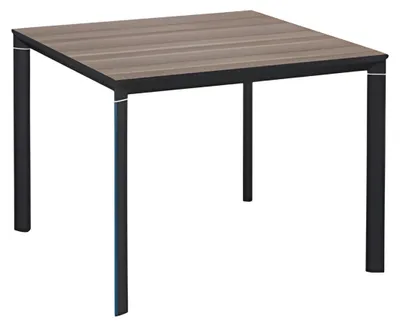 Image de Table d'appoint carrée aspect bois Marron Noir Moderne Salon Design Table