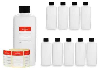 Immagine prodotto di Bottiglie di plastica (250 ml) per liquidi, come inchiostro (confezione da 10 pezzi)