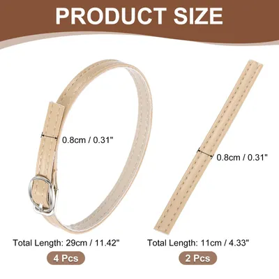 Produktbild von 2 Paar Ersatzkn?chelriemen fš¹r Abs?tze Abnehmbare Schuhriemen Kunstleder Schuhb?nder, Leder Apricot