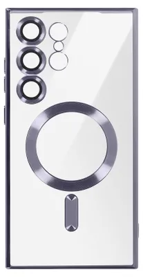 A clear, professional studio shot of the back of a phone case.