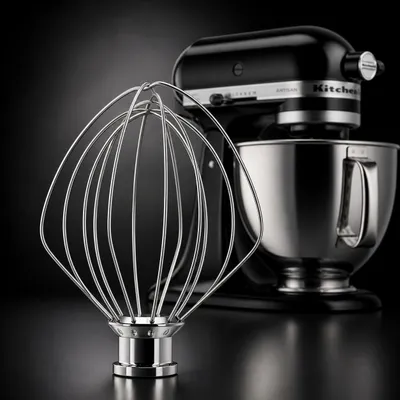 Image de Fouet en acier inoxydable 5KSM5THWWSS compatible avec les robots de cuisine KitchenAid 4,3 L / 4,7 L / 4,8 L – Fouet professionnel en acier inoxydable