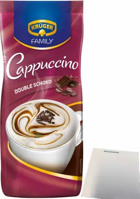 Produktbild von Krüger Family Cappuccino Double Choco (500g Beutel) + usy Block