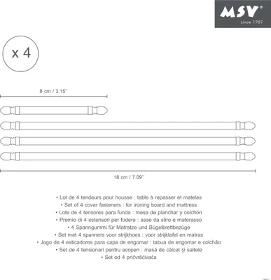 Produktbild von MSV Spanngummis Bettbezugspanner Bettuchspanner, elastische Lakenspanner Bügelbrettspanner - 4er Set weiß