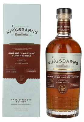 Produktbild von Kingsbarns BELL ROCK Lowland Single Malt Scotch Cask Strength 61,1% Vol. 0,7l in Geschenkbox