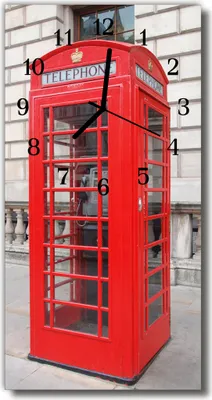 Produktbild von Tulup Glasuhr Wanduhr Küchenuhr Echt-Glas 30x60 Telefonzelle Mehrfarbig